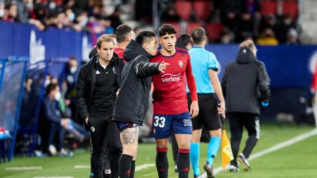 Su debut en El Sadar, febrero de 2022, contra el Sevilla