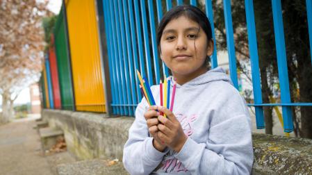 La alumna del colegio San Julián Heidi Gabriela Guzmán Suica
