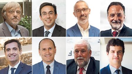 Emilio Huerta (UPNA), Antonio Moreno (UN), Jorge Martínez (Grant Thornton), José Ignacio Pérez de Albéniz (Arpa Abogados), Igor Alonso (Bestax Abogados), Guillermo Barrios (Universidad Rey Juan Carlos), José María Aracama (Institución Futuro) y Erik Zabala (Zabala Innovation)