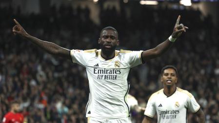 Rüdiger festeja su gol ante el Mallorca