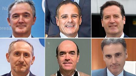 Juan Manuel Gorostiaga (Mutua Navarra), Fermín Elizalde (Grupo ISN), Eduardo Ryan /Iberdrola), José Manuel Erro (La Información), Javier Galardi (Sedena) y Pedro Osacar (Mutuavenir Seguros)