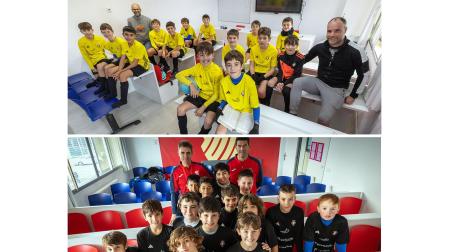 Los jugadores de Luis Amigó (arriba ) y Camino de Santgiago (debajo), protagonistas de la final del Interescolar mixto./