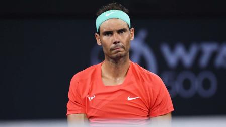 Nadal, en el partido ante Jordan Thompson en el torneo de Brisbane