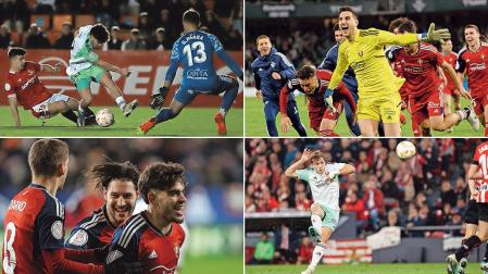 Imágenes de cuatro eliminatorias en las que Osasuna se clasificó en la prórroga