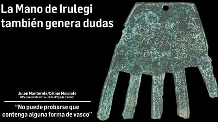 La Mano de Irulegi: "No puede probarse que contenga alguna forma de vasco"