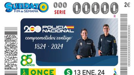 El cupón de la ONCE del sábado, 13 de enero, estaba dedicado al 200 aniversario de la Policía Nacional