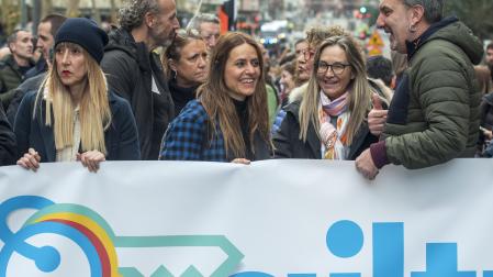 Fotografía de archivo del 13/01/2024 donde la actriz Itziar Ituño (c) participó en la manifestación de Bilbao, convocada por la organización de apoyo a los presos de ETA Sare