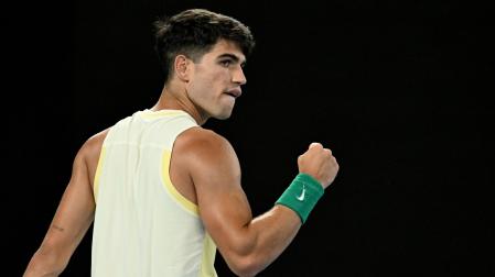 Carlos Alcaraz durante su partido ante Richard Gasquet