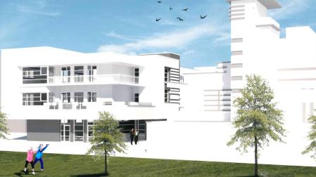 Recreación de la ampliación con las unidades convivenciales ya finalizadas según el proyecto