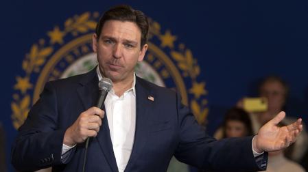 Ron DeSantis, en un acto de campaña