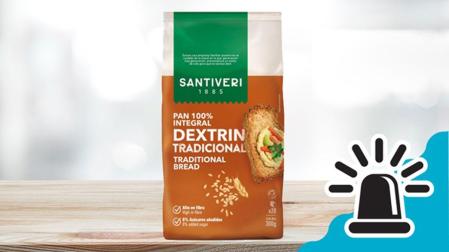 Pan 100% integral dextrin tradicional de la marca Santiveri cuyo lote 030125 de los envases de 300 gramos ha sido retirado por una alerta sanitaria