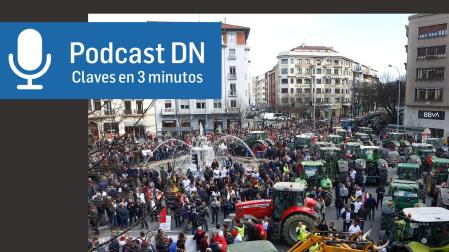 Imagen de la plaza de Merindades el 19 de febrero de 2020, cuando el campo se plantó en la ciudad para reclamar apoyos.