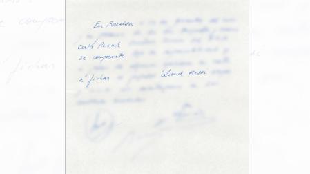 Servilleta con el txto donde el F.C. Barcelona se apalabró para la contratación de Leo Messi./