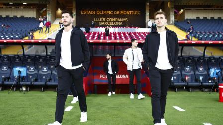 David García y Pablo Ibáñez, en el estadio Olímpico de Montjuic