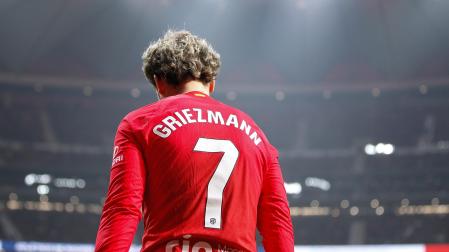 Antoine Griezmann, cabizbajo durante un encuentro anterior del Atlético de Madrid./