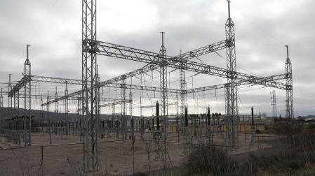 Subestación eléctrica de Sangüesa, junto al polígono industrial de Rocaforte.