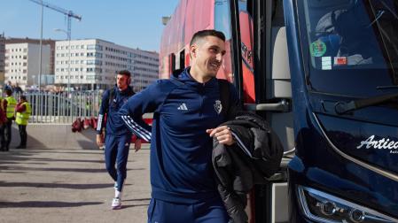 Sergio Herrera y Alejandro Catena a su llegada a El Sadar