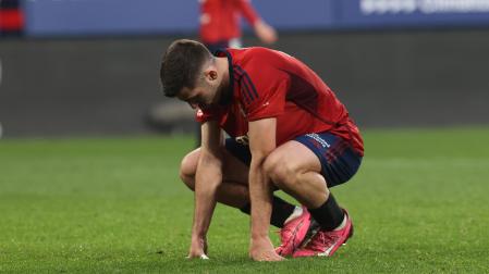Jesús Areso, desfondado tras uno de los goles del Celta. Su esfuerzo en la banda derecha no ha tenido premio