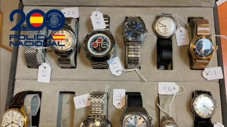 Parte de los relojes recuperados por la Policía Nacional