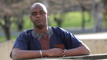 Ousmane N’Gaide, este lunes en Pamplona