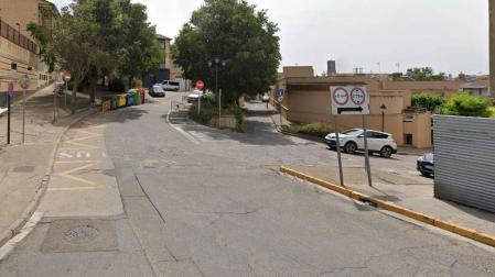 Calle paseo del Castillo en Tudela, donde se ha producido el incendio