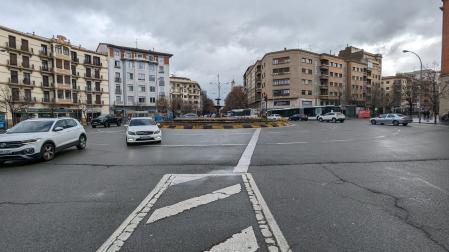 Tráfico fluido este sábado en la plaza de Merindades