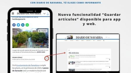 Ya puedes guardar tus noticias en Diariodenavarra.es