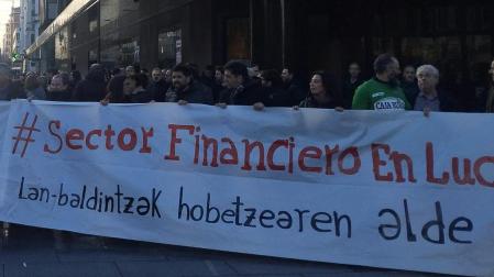 Protesta de empleados navarros de banca