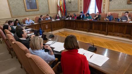 Los concejales del Ayuntamiento de Tudela, en un momento del pleno celebrado ayer