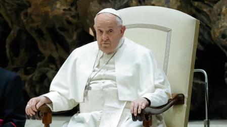 El papa Francisco, durante la audiencia semanal en el Vaticano