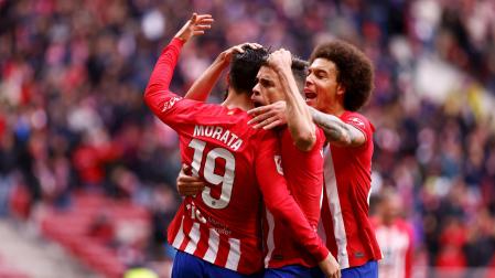 Álvaro Morata celebra su tanto frente al Real Betis