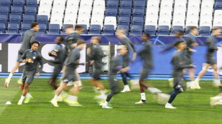 Entrenamiento del RB Leipzig en el Santiago Bernabéu la previa al partido de Champions contra el Real Madrid./