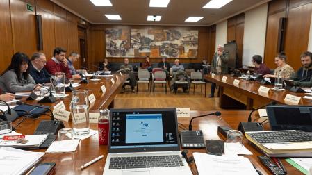 Un momento del pleno de Estella celebrado ayer por la tarde