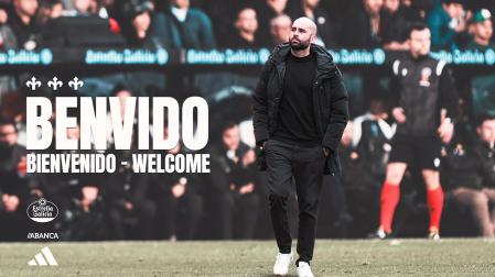 El técnico del Celta, Claudio Giráldez, en la imagen de bienvenida publicada por el club vigués en sus redes sociales.