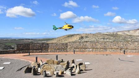 Vuelo en helicóptero que se ha realizado durante la formación para localizar posibles zonas de aterrizaje