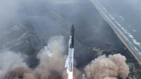 Despegue del tercer vuelo de prueba de Starship