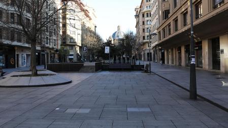 Avenida Carlos III, el 14 de marzo de 2020 en el inicio del confinamiento.