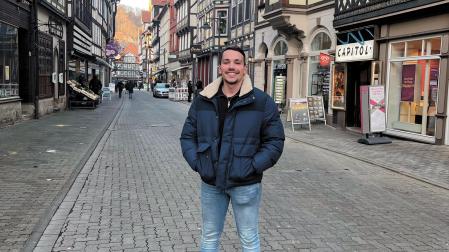 Fabián Pérez Werner en Hann. Münden, donde está la empresa en la que trabaja