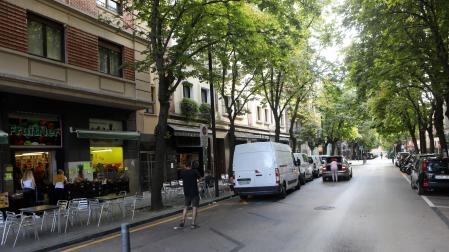 Vista de la calle Tafalla, donde la mujer requirió la urgencia