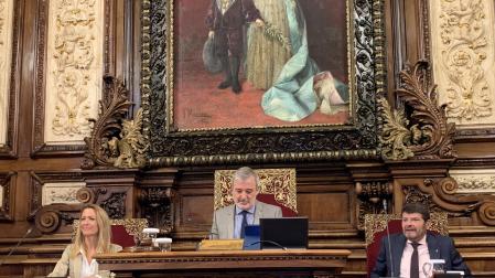 El alcalde de Barcelona, Jaume Collboni, en el pleno extraordinario de este miércoles
EUROPA PRESS
27/03/2024