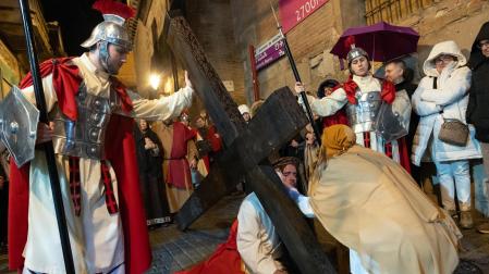Fotos de la escenificación de la Pasión de Jesús, en la Semana Santa de Tudela.