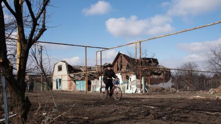 Zona dañada en la frontera de Advidka