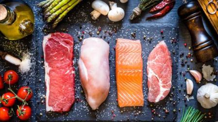 Imagen de carne y de pescado