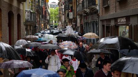 Recibimiento del Ángel de Aralar en Pamplona.