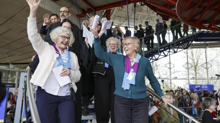 Las 'Señoras del cambio climático' celebran su victoria en el Tribunal de Estrasburgo