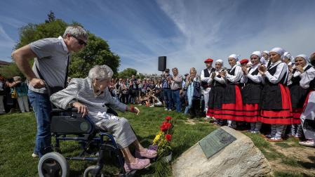 Homenaje en Pamplona a los navarros asesinados tras el golpe de Estado de 1936./