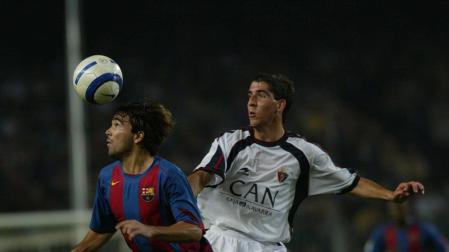 Raúl, con Deco, el día de su debut en octubre de 2004.