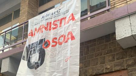 La pancarta, en la escuela de Arte y Superior de Diseño
