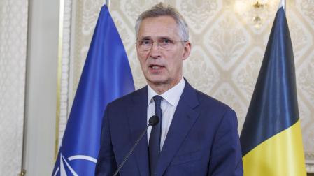 Jens Stoltenberg, secretario general de la OTAN, este viernes tras la reunión