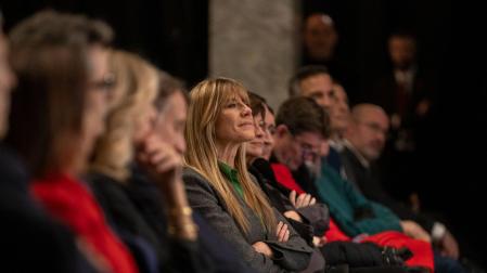 Begoña Gómez, esposa de Pedro Sánchez, en la presentación de 'En tierra firme', libro de memorias del presidente del Gobierno, el pasado mes de diciembre